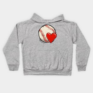 Baseball Women Game Day Baseball Heart Graphic Kids Hoodie